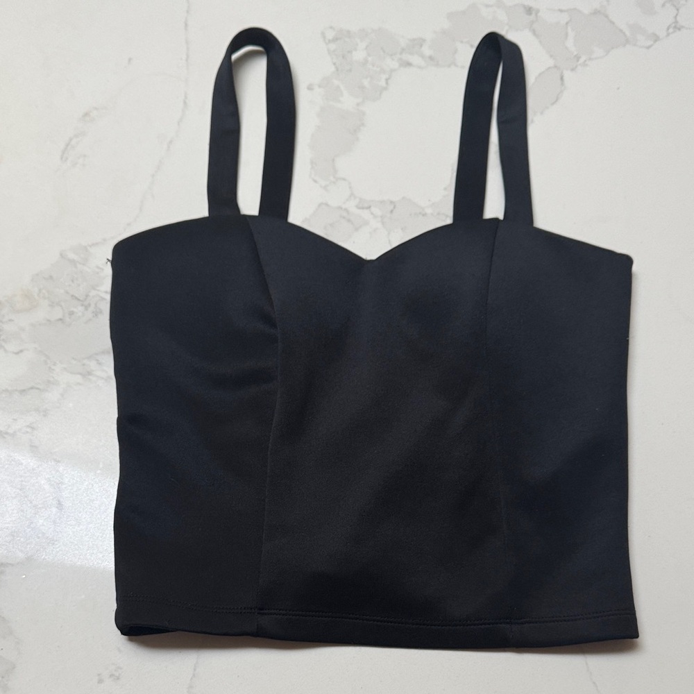 Black Strappy Bustier Crop Top